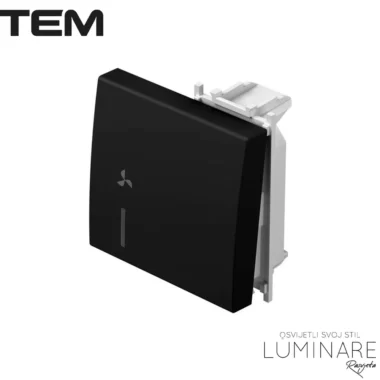 MODUL TIPKA SA INDIKACIJOM I OZNAKOM VENTILATOR 2M CRNA MAT
