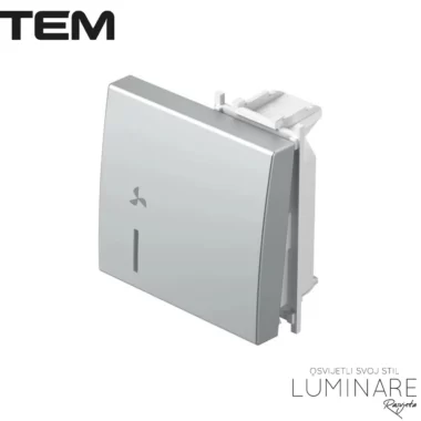 MODUL TIPKA SA INDIKACIJOM I OZNAKOM VENTILATOR 2M SREBRNA MAT