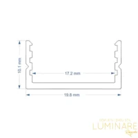 Alternative view of ALU. PROFIL ZA LED TRAKU NADGRADNI OBLI DIFUZOR 2m 19.8x10.1mm
