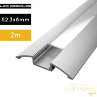 ALU. PROFIL ZA LED TRAKU NADGRADNI 2m 52.3x8mm