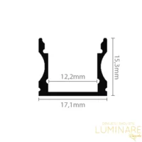 Alternative view of ALU. PROFIL ZA LED TRAKU NADGRADNI DUBOKI 2m 17.1x15.3mm
