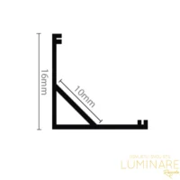 Alternative view of ALU. PROFIL ZA LED TRAKU NADGRADNI KUTNI 2m 16x10mm