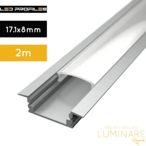 ugradbeni alu. profil za led traku-2metra-led profiles-lp301-mlk-luminare rasvjeta