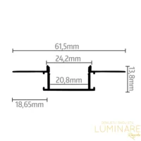 Alternative view of ALU. PROFIL ZA LED TRAKU UGRADBENI 2m 17.2x13.1mm