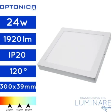 led panel 24w kvadratni nadgradni-1920lm-bijeli-luminare rasvjeta