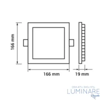 LED PANEL 12W KVADRATNI UGRADBENI - Slika 3