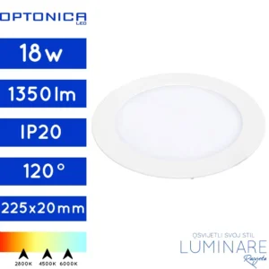 ugradneni led panel okrugli 18w-1350lumena-bijeli-luminare rasvjeta