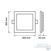 LED PANEL 24W KVADRATNI UGRADBENI - Slika 3
