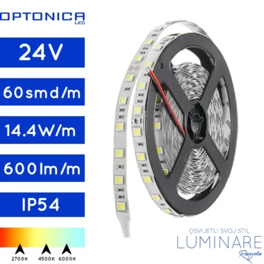 LED TRAKA 5050 24V 14.4W 60SMD/m IP54 5m