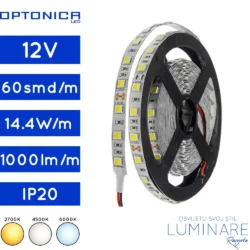 led traka 5050-14.4w-60led-ip20-2700k-4500k-6000k-10milimetara-1000lumena-luminare rasvjeta