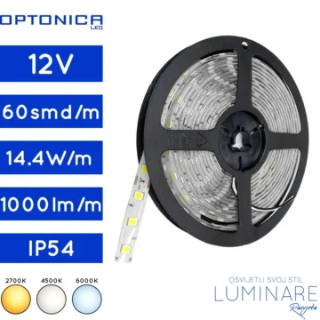 led traka 5050-14.4w-60led-ip54-2700k-4500k-6000k-10milimetara-1000lumena-luminare rasvjeta