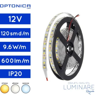 led traka 2835-9.6w-120led-ip20-2700k-4500k-6000k-8milimetara-600lumena-luminare rasvjeta