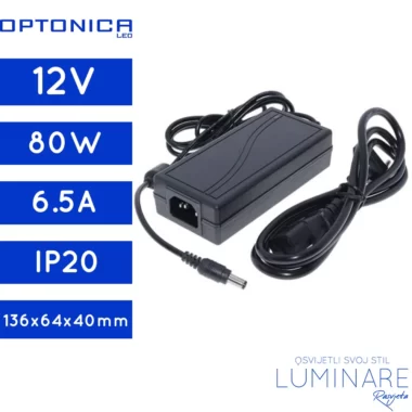 NAPAJANJE 80W 6.5A 12V IP20 SA UTIKAČEM