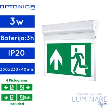 panik svjetiljka-nadgradna-snage 3w-trajanje baterije 3 sata-luminare rasvjeta