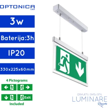 panik svjetiljka-nadgradna-viseca-snage 3w-trajanje baterije 3 sata-luminare rasvjeta