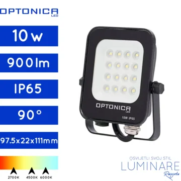 LED REFLEKTOR 10W CRNI IP65