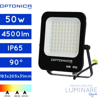 LED REFLEKTOR 50W CRNI IP65