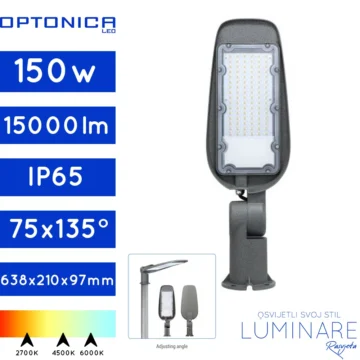 led ulicna svjetiljka sa zglobom-snage 150w-3godine jamstva-luminare rasvjeta
