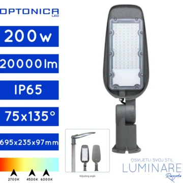 led ulicna svjetiljka sa zglobom-snage 200w-3godine jamstva-luminare rasvjeta