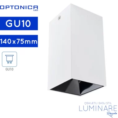 KVADRATNA STROPNA SPOTLIGHT SVJETILJKA GU10 BIJELO/CRNA