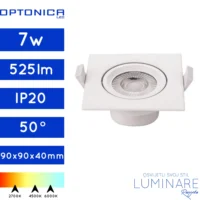 LED DOWNLIGHTER COB 7W KVADRATNI BIJELI