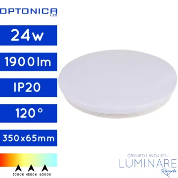 LED PLAFONJERA 24W SPARKLE OKRUGLA BIJELA