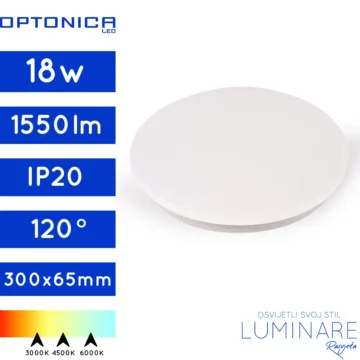 LED PLAFONJERA 18W OKRUGLA MAT BIJELA