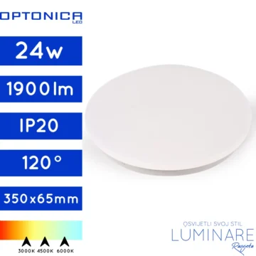 LED PLAFONJERA 24W OKRUGLA MAT BIJELA