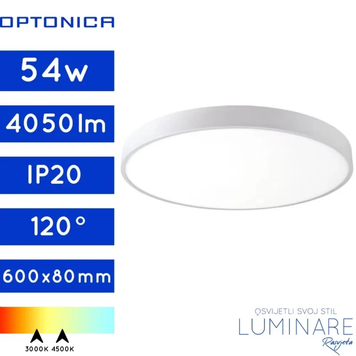 LED PLAFONJERA 54W OKRUGLA BIJELA