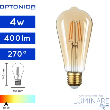 led filament zarulja e27 4w 2500k -st64-1795-luminare