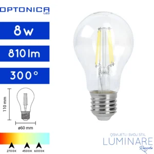 led filament zarulja e27 8w a60-luminare rasvjeta