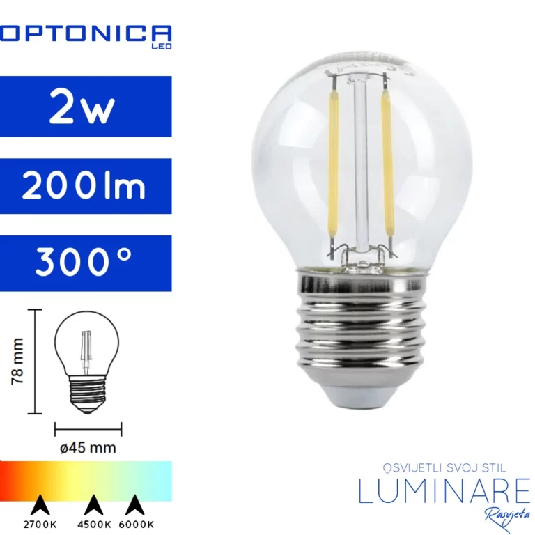 led filament zarulja e27 4w g45-luminare rasvjeta