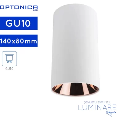 OKRUGLA STROPNA SPOTLIGHT SVJETILJKA GU10 BIJELA/ROSE GOLD