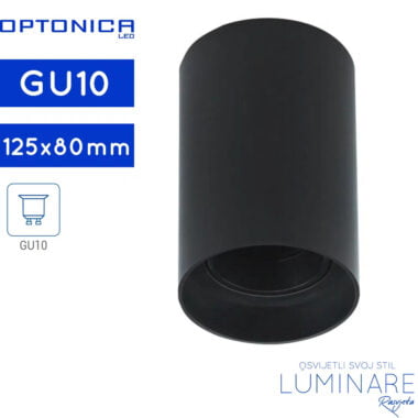 OKRUGLA STROPNA SPOTLIGHT SVJETILJKA GU10 CRNA PLASTIČNA