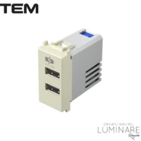 MODUL UTIČNICA 2xUSB 5V 2.4A BEŽ SJAJNA