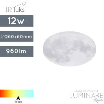 led plafonjera mjesec-12w-r874 ss-neutralna svjetlost-ir luks-luminare rasvjeta