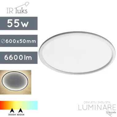 led plafonjera sottilmente-55w-c600-bijela mat-toplo bijela svijetlost-neutralna svijetlost-ir luks-luminare rasvjeta