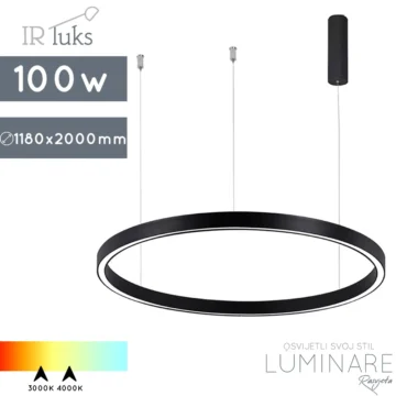 led visilica cerchio-crna-okrugla visilica-ir luks-100w-luminare rasvjeta