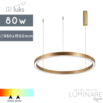 led visilica cerchio-p-980/40-zlatna-okrugla visilica-irluks-luminare rasvjeta