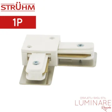 kutni konektor-spojnica za jednofaznu šinu-bijeli-luminare rasvjeta