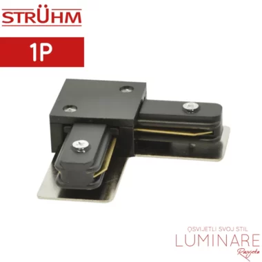 kutni konektor-spojnica za jednofaznu šinu-crni-luminare rasvjeta