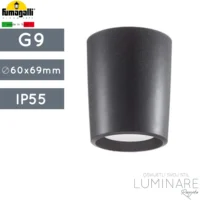 VANJSKA STROPNA SVJETILJKA LIVIA 60 G9 CRNA IP55