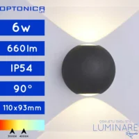 VANJSKA LED ZIDNA SVJETILJKA 6W IP54 OKRUGLA CRNA