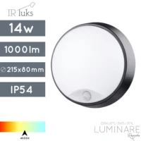 VANJSKA LED ZIDNA SVJETILJKA SA SENZOROM MY2S14DA1 14W 4000K IP54 CRNA