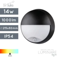 VANJSKA LED ZIDNA SVJETILJKA SA SENZOROM MY2S14DA2 14W 4000K IP54 CRNA