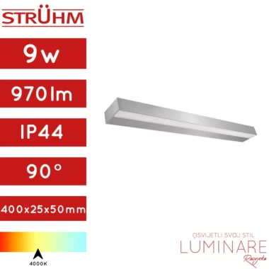 KUPAONSKA SVJETILJKA CYBER 9W 4000K 40cm IP44 SIVA