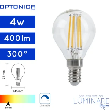 led dimabilna filament zarulja e14 4w 2700k-g45-1417-luminare
