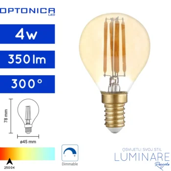 led dimabilna filament zarulja e14 4w 2500k-g45-1418-luminare