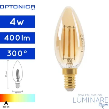 led filament zarulja e14 4w 2500k-c35-1490-luminare
