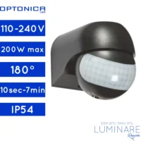 SENZOR POKRETA ZIDNI IP54 CRNI